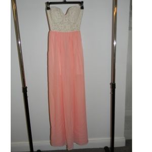 Pink and Lace Maxi Dress